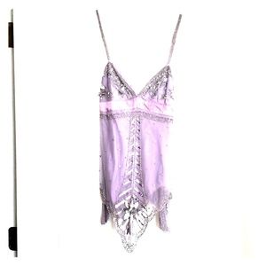 Fray sequin and lace zip up top